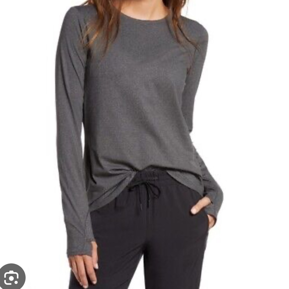 ZELLA Women s Gen Long Sleeve Performance Shirt Steel Gray  Size